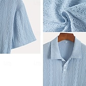 economico Polo Classico da Uomo-Per uomo Maglia da golf Polo da Golf Lavoro Casuale Bavero Manica Corta Essenziale Moderno Semplice Bottoni Jacquard Estate Vestibilità regolare Marrone scuro Nero Verde chiaro Azzurro cielo Cachi