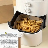 Недорогие Кухонная утварь и гаджеты-200 шт. одноразовых бумажных вкладышей для аэрофритюрницы, пищевые бумажные формы для выпечки, впитывающие масло, для домашней готовки, антипригарные вкладыши с силиконовым покрытием