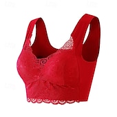 tanie Biustonosze sportowe i kamizelki-Damskie Biustonosz do jogi Stanik sportowy Bielizna Lekka odzież Oddychający Bez fiszbin Wyściełany Jednolity/zwykły kolor Sport Odzież sportowa Czarny Rumiany róż Pilates Bieganie Joga