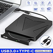 economico Dispositivi audio e video-Lettore DVD esterno USB3.0 tipo C, masterizzatore DVD-RW per uso domestico, lettore e registratore a due porte per computer portatile.