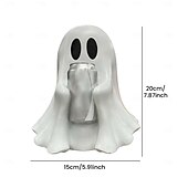 お買い得  ハロウィンの吊るし飾りとテーブルトップ装飾-ハロウィン コーク ゴースト かわいい ゴースト ドリンクホルダー プラスチック缶ホルダー いつでも交換可能 デザイン 遊び心のある 不気味 な コーク用 デスクトップ装飾 &amp;ソーダ缶