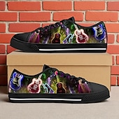 baratos Ténis para Homem-Tênis de lona com estampa abstrata colorida para homens – calçados leves e casuais com cadarço para streetwear, viagens e passeios de fim de semana