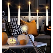 cheap Candle Lights-10/12/20 Pcs Suspended Electronic Candle Lamp Pencil Magic Wand Remote Control Halloween Christmas Party Atmosphere Decoration Lamp AAA Battery Box