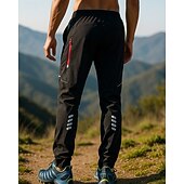 Недорогие Низ-Муж. Штаны для туризма и прогулок Штаны с лямками для пешеходного туризма Штаны софтшелл На открытом воздухе Стандартный Водонепроницаемость С защитой от ветра Нижняя часть Эластичная талия Черный