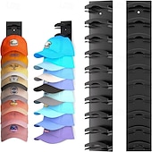 cheap Storage &amp; Organization-2 Packs Hat Organizer for Baseball Caps, Hat Rack for Wall with Strong Adhesive Hold up to 20 Hats, Hat Hanger Holder Display for Door Closet, Cap Organizer Storage Multilayer Two Mounting Option
