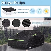 baratos Coberturas para automóveis-Capa de carro resistente à prova d&#039;água, proteção máxima contra chuva, neve, raios UV, vento e poeira, com faixa reflexiva