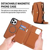 tanie Etui do iPhone&#039;ów-telefon Kılıf Na iPhone 16 15 14 Pro Max Plus iPhone 16e iPhone’a 13 Pro Max . iPhone 13 Mini Etui na karty portfela ze smyczą Obsługa ładowania bezprzewodowego Gniazdo karty Retro TPU Skóra PU