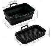 cheap Kitchen Utensils &amp; Gadgets-Foldable Air Fryer Silicone Baking Tray Reusable Non Stick Heat Resistant Kitchen Mat for Cooking Roasting Grilling Dishwasher Safe Accessory for Home Baking Use