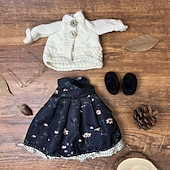 abordables Conjuntos de Ropa y Accesorios para Muñecas-Bolsa de material para cambiar ropa de muñeca Waldorf, conjunto de personalidad, muñeca Waldorf hecha a mano para regalo de Navidad.