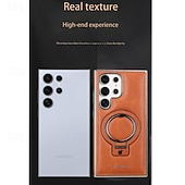 levne Pouzdra pro Samsung-telefon Carcasă Pro Samsung Galaxy S25 S24 S23 Ultra Plus Zadní kryt se stojánkem Magnetické Nárazuvzdorné Retro TPU PU kůže