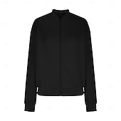 cheap Casual Jackets-Women&#039;s Casual Jacket Sport Jacket Textured Jackets Office / Career Daily Wear Going out Fall Regular Coat Stand Collar Regular Fit Warm Vintage Style Lady Casual Jacket Long Sleeve non-printing