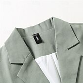 economico Blazer Classici da Uomo-Per uomo Blazer Affari Cocktail party Ricevimento di matrimonio Moda Casual Primavera Autunno Poliestere Semplice Tasca Bottoni Confortevole Monopetto Giacca Giallo Verde chiaro Blu marino Marrone