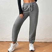 cheap Yoga Pants &amp; Bloomers-Women&#039;s Harem Pants Sports Sweatpants with Pockets Tummy Control Gym Volleyball Workout Bottoms Solid Color Black Blue Grey Cotton Fall Sports Activewear