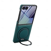 abordables Coques Samsung-téléphone Coque Pour Samsung Galaxy Z Flip 7 Z Flip 6 Z Flip 5 Z Flip 4 Z Flip 3 Coque Arrière Supporte la Charge Sans Fil Support Antichoc Rétro TPU faux cuir