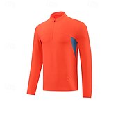 preiswerte Oberteile-Herren Performance-Shirt Sport-T-Shirt Langarm Stehkragen Oberteil Außen Schnelltrocknend Schweißableitend geruchshemmend Atmungsaktiv Polyester Weiß Blau Himmelblau Angeln Tennis sportlich