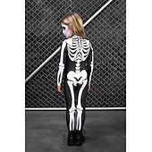 olcso Páros és csoportos jelmezek-koponya csontváz test halloween csoportos páros jelmezek teljes testes macskaruha ijesztő jelmez férfi női fiú gyermek felnőttek előadás buli klub halloween karnevál halottak napja könnyű