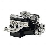 billiga Skulpturer-V8-motor hartsprydnad bensin liten blockmotor modellbyggsatser invecklad växeldesign motorfigur skulptur hantverk för skrivbord bokhylla dekoration
