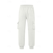 cheap Cargo-Men's Cargo Sweatpants Sweatpants Joggers Trousers Waffle Pants Drawstring Elastic Waist Multi Pocket Plain Comfort Daily Sports Outdoor Fashion Casual Wine Khaki Micro-elastic