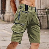 economico All&amp;#39;aperto-Per uomo Pantaloncini cargo Shorts Pantaloncini Estivi Tasca con cerniera Multi-tasche Semplice Comodità Indossabile Lunghezza al polpaccio All&#039;aperto Sport Quotidiano Moda Casual Nero Marrone