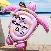 abordables Activité de Plein Air-1pc gonflable simulation géant tortue flotteur pvc épaissi matériau pour jeu d&#039;eau adapté pour la piscine de plage d&#039;été et les fournitures de fête de plage d&#039;eau