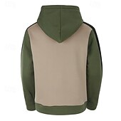economico felpe in pile-Per uomo Felpa con cappuccio Felpa con cappuccio in pile Rosso bordeaux Verde militare Blu marino Blu Reale Viola Con Cappuccio Semplice Patchwork Blocco di colore Sport &amp; Outdoor Casuale Quotidiano