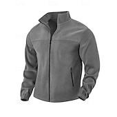 ieftine Hanorace de bază-Bărbați Hanorca Fleece Polar Jachetă din lână Hanorac cu fermoar complet Negru Mov Portocaliu Gri Deschis Gri Închis Guler în picioare Simplu Buzunar Sporturi &amp; Exterior Zilnic Concediu Poliester Șic