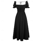 abordables Robe-Médiéval Renaissance 18ème Siècle Robe Taille Empire Robe inspirée de la Régence Elfe Ligne A Femmes Fantaisie Halloween Carnaval Vacances Décontracté Quotidien LARP Adultes Robe