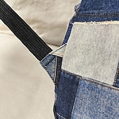 olcso Főiskolai hátizsákok-vintage farmer patchwork hátizsák – divatos kék iskolatáska tinilányoknak és fiúknak, iskolába és mindennapi használatra