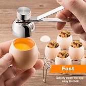 cheap Kitchen Utensils &amp; Gadgets-Stainless Steel Egg Shell Opener 304 Steel Tool for Opening Soft Boiled Eggs Century Eggs and Glutinous Rice Eggs Easy Eggshell Cutter for Home Kitchen Use