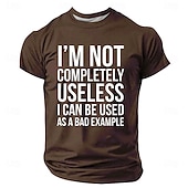 abordables Camisetas divertidas para hombres-Camiseta para hombre &quot;No soy completamente inútil, puedo ser usado como un mal ejemplo&quot;, divertida, cuello redondo, ropa, estampado gráfico, calle, diario, manga corta, moda, genial, clásica,