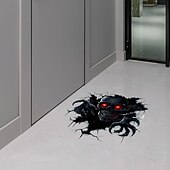 halpa Halloween-tarrat-Halloween-kallon rikkinäinen seinätarra, kauhutarra 3D-tarra makuuhuoneeseen ja olohuoneeseen, aavemainen kummitustalon sisustus, kuori ja kiinnitä seinätaide kotijuhliin