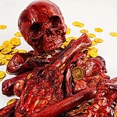 お買い得  ハロウィン-乾燥したスケルトンの骨14個セット、ハロウィーンの国境を越えたスケルトンの飾り、バーの脱出ゲーム、ホラーの装飾小道具、散らばった骨
