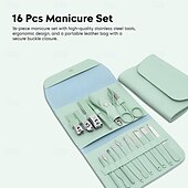 preiswerte Persönliche Pflege &amp; Gesundheit-16-in-1-Profi-Nagelknipser-Pediküre-Maniküre-Set, Nagelpflege-Set aus Edelstahl mit luxuriöser Reise-Ledertasche für dicke Nägel, Geschenk für Männer und Frauen