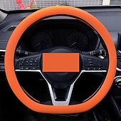 abordables Servicio de Vehículo-Funda de silicona para volante de coche, moderna, antideslizante, suave, ajustada, universal, para todas las estaciones, cómoda, resistente al desgaste, funda flexible para el mango.
