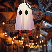 お買い得  ハロウィン室内-ハロウィンゴースト吊り下げゴースト屋内および屋外ポーチツリー中庭ガーデンテラス装飾ライト3照明モード風景ライト1個