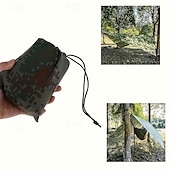 お買い得  キャンプ用品-耐久性のあるポリエステル製アウトドアキャンプ用サンシェードテント、UVカットビーチシェルター、ポールなし、自然な雰囲気のキャノピー付き。 &amp;ピクニックやバーベキューに最適な丈夫なロープサポート &amp;アウトドアアドベンチャー