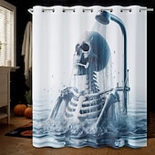 levne Halloween koupel-Halloweenský sprchový závěs s háčky, polyesterový, pratelný, voděodolný, vzorovaný, koupelnová vana, dekorace