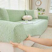 baratos Cobertura de Sofa-Capas de sofá de chenille para sala de estar, capa elástica de sofá com tudo incluído, jacquard grosso, capas de sofá de canto em forma de L, 1/2/3/4 lugares