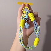 abordables Correas para el teléfono y muñequeras-Nueva cuerda corta para colgar el teléfono móvil con estampado de muñeca, bonita cuerda tejida corta de doble uso, resistente para viajes al aire libre para hombres y mujeres.