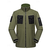 ieftine Fleece și jachete 3 în 1-Bărbați Αντιανεμικό Jachetă Softshell Iarnă În aer liber Peteci Termic cald Impermeabil Rezistent la Vânt Topuri Negru Verde Kaki Gri
