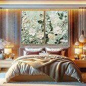 preiswerte Ölgemälde-Mintura handgefertigte 3D-Textur-Blumenölgemälde auf Leinwand, Wandkunst, Dekoration, modernes abstraktes Bild für die Inneneinrichtung, gerolltes, rahmenloses, ungedehntes Gemälde