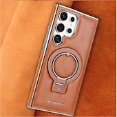 levne Pouzdra pro Samsung-telefon Carcasă Pro Samsung Galaxy S25 S24 S23 Ultra Plus Zadní kryt se stojánkem Magnetické Nárazuvzdorné Retro TPU PU kůže