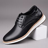 economico Casuale-Per uomo Oxfords Camminata Casual Pelle PU Confortevole Antiscivolo Traspirante Allacciatura Nero Marrone Autunno Inverno