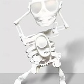 お買い得  ハロウィンの吊るし飾りとテーブルトップ装飾-面白いゼンマイ仕掛けのおもちゃ、ダンシングスケルトンマン、ゼンマイ式3Dプリントスケルトンヘッドおもちゃ、ハロウィンパーティーギフトや斬新な装飾に最適な楽しいデスクデコレーション