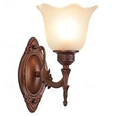 ieftine Aplici de Interior-aplice de perete, corpuri de iluminat moderne de perete, aplice de perete în stil rustic cu abajur din sticlă transparentă, aplice pentru living, dormitor, scară, baie, hol 110-240v