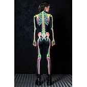 olcso Páros és csoportos jelmezek-koponya csontváz test halloween csoportos páros jelmezek teljes testes macskaruha ijesztő jelmez férfi női fiú gyermek felnőttek előadás buli klub halloween karnevál halottak napja könnyű