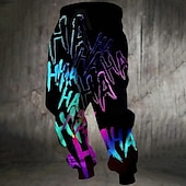 tanie Dresy-Męskie Kolorowy Graffiti Spodnie dresowe Uprawiający jogging Spodnie Średni Talia Elastyczna talia ze sznurkiem Codzienny Jogging Streetwear Ćwiczyć Spodnie dresowe sportowe z kieszeniami Wiosna