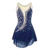 billige Figur skating kjoler-Kjole til kunstløp Dame Jente Skøyteløp Kjoler Hvit Gul Rosa Asymetrisk kant Netting Spandex Høy Elastisitet Trening Profesjonell Konkurranse Skøyteklær Anatomisk design Klassisk Krystall / Rhinstein