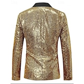 baratos Blazers Clássicos Masculinos-Homens Blazer O negócio Coquetel Festa de Casamento Moda Casual Primavera Outono Poliéster Gradiente Bolsos Botões Confortável Não Trespassado Jaqueta esporte Prata Azul Verde Escuro Roxo