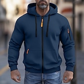 economico Felpa Tattica-Per uomo Felpa con cappuccio Felpa con cappuccio a zip intera Felpa con cappuccio in pile Felpa con cappuccio tattica Nero Bianco Verde militare Rosso Borgogna Con Cappuccio Semplice Cerniera Sport